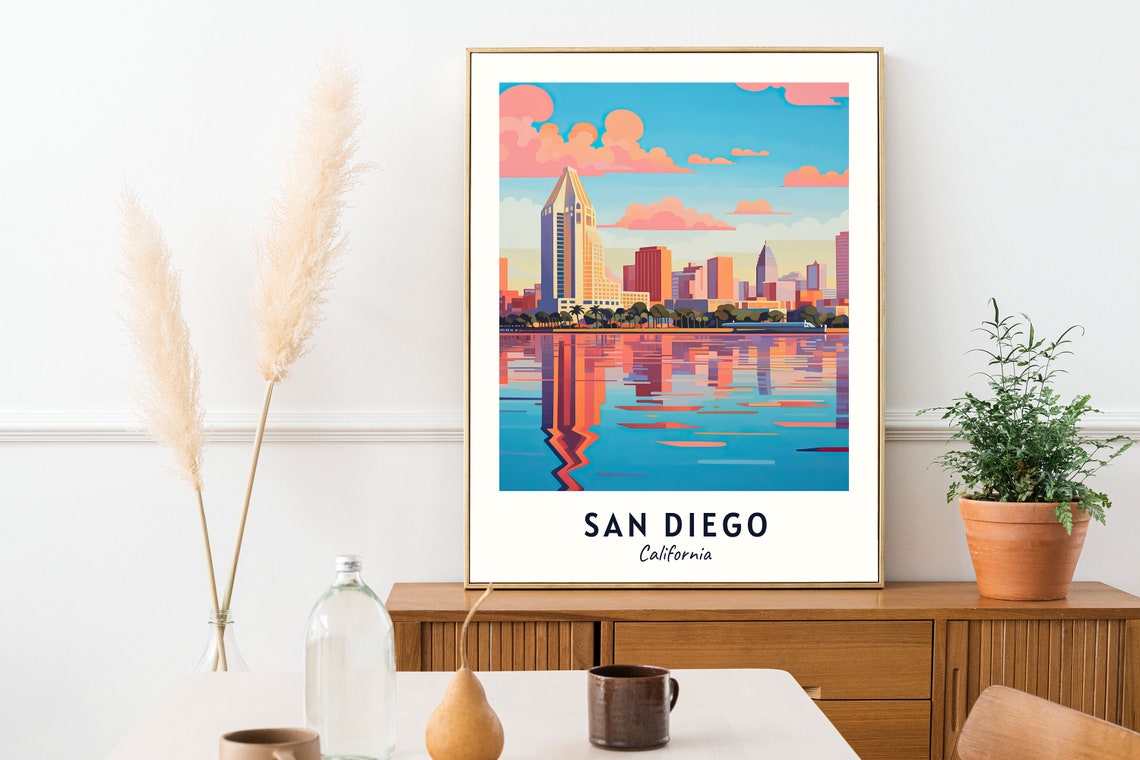 San Diego City Print San Diego Travel Poster California Travel Gift San Diego California Poster San Diego Gift - Image 2