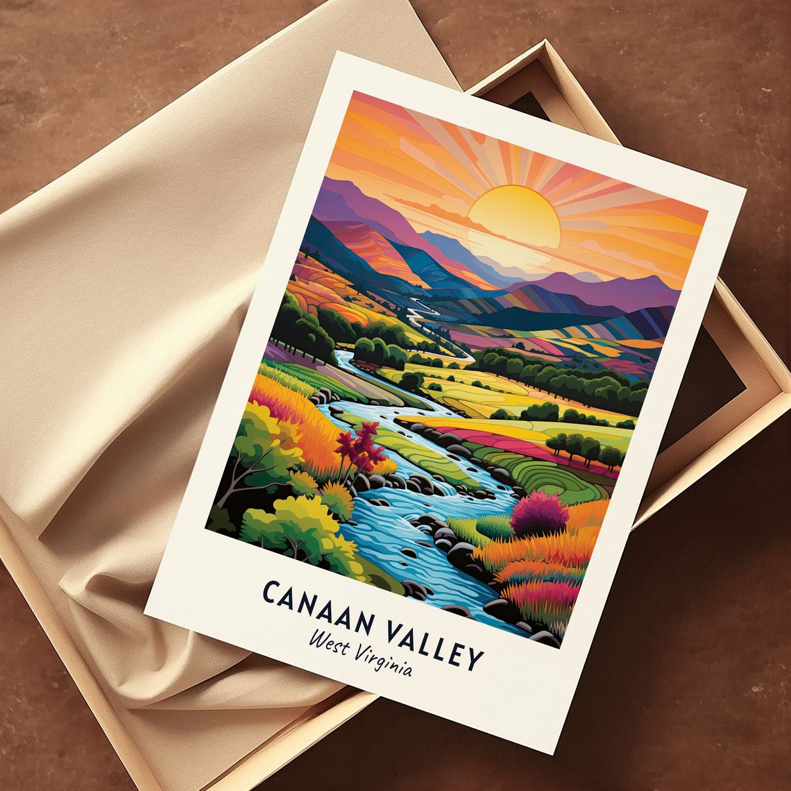 Canaan Valley West Virginia Sunset River Valley Landscape Poster - Image 3