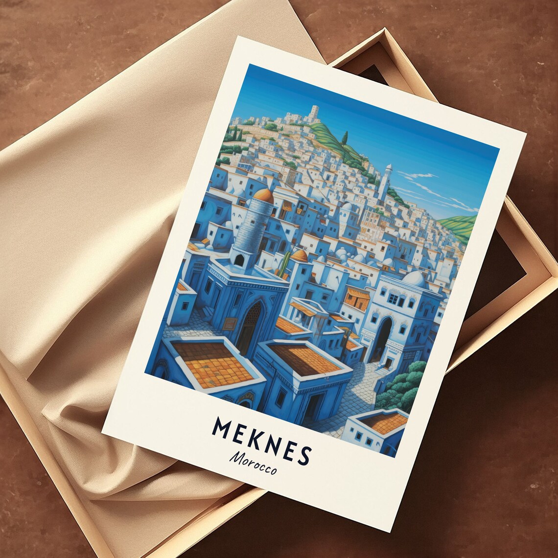 Bab Mansour Travel Poster, Meknes Morocco City Print - Image 3