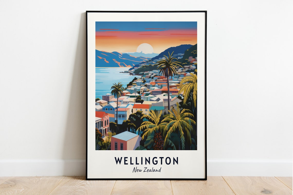Wellington New Zealand Travel Print Wall Art Wellington New Zealand City Print Wellington New Zealand Travel Gift Wellington
