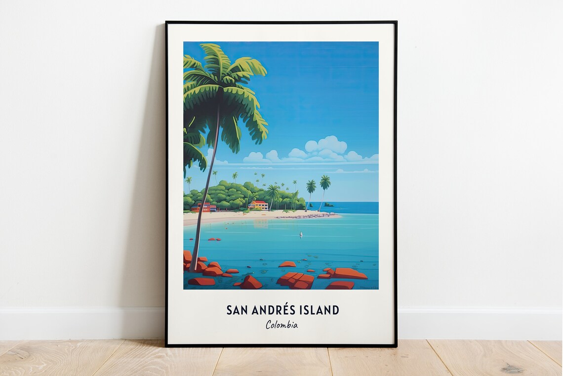 Johnny Cay Travel Poster, San Andrés Island, Colombia