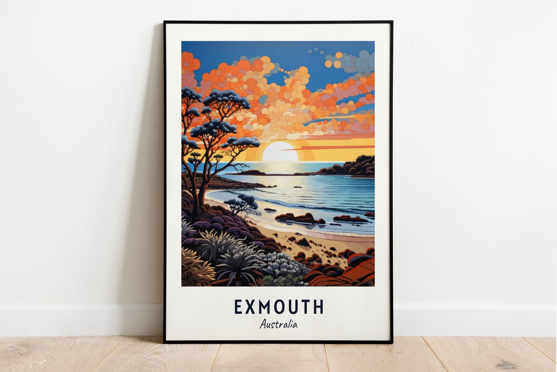 Exmouth Travel Print Wall Art Exmouth Australia City Print Exmouth Travel Gift Exmouth City Poster Travel Gift