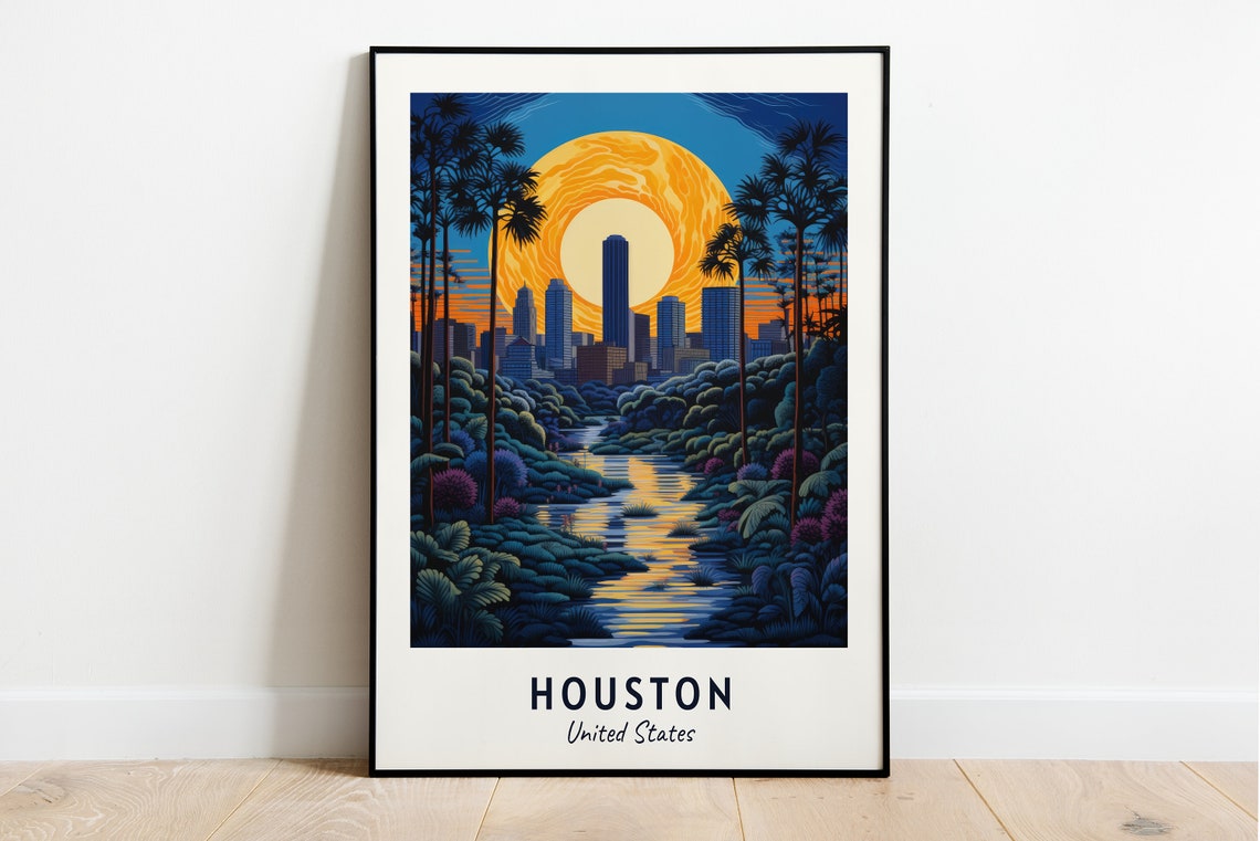 Houston United States Travel Print Wall Art Houston United States City Print Houston United States Travel Gift Houston Travel Gift