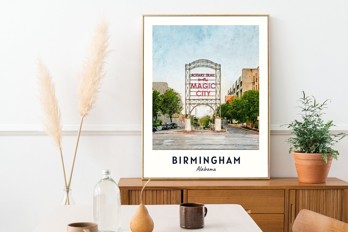 Birmingham Alabama Travel Poster, Magic City - Image 2