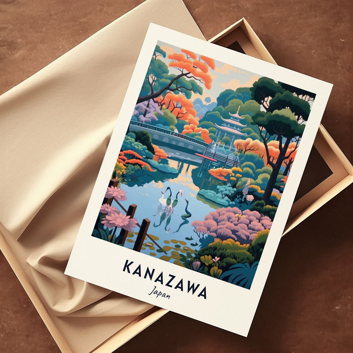 Kenrokuen Garden Travel Print Wall Art Kanazawa Japan City Print Kenrokuen Garden Travel Gift Kenrokuen Garden Poster - Image 3