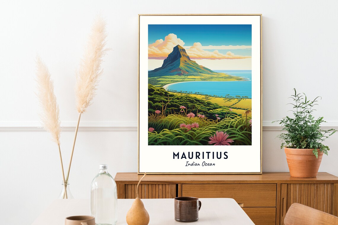 Mauritius Travel Poster, Indian Ocean City Print - Image 2