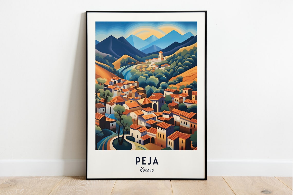 Peja Travel Poster, Kosovo City Print
