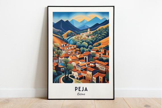 Peja Travel Poster, Kosovo City Print