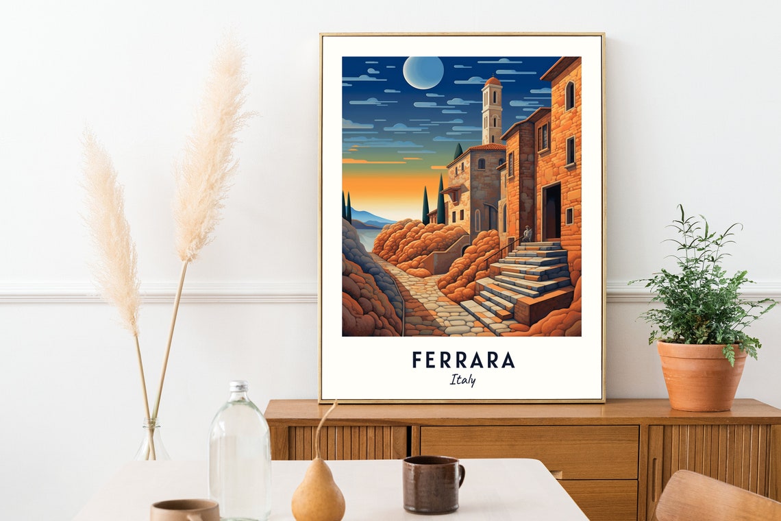 Ferrara Travel Print Wall Art Ferrara Italy City Print Ferrara Travel Gift Ferrara City Poster Travel Gift Wall Art - Image 2