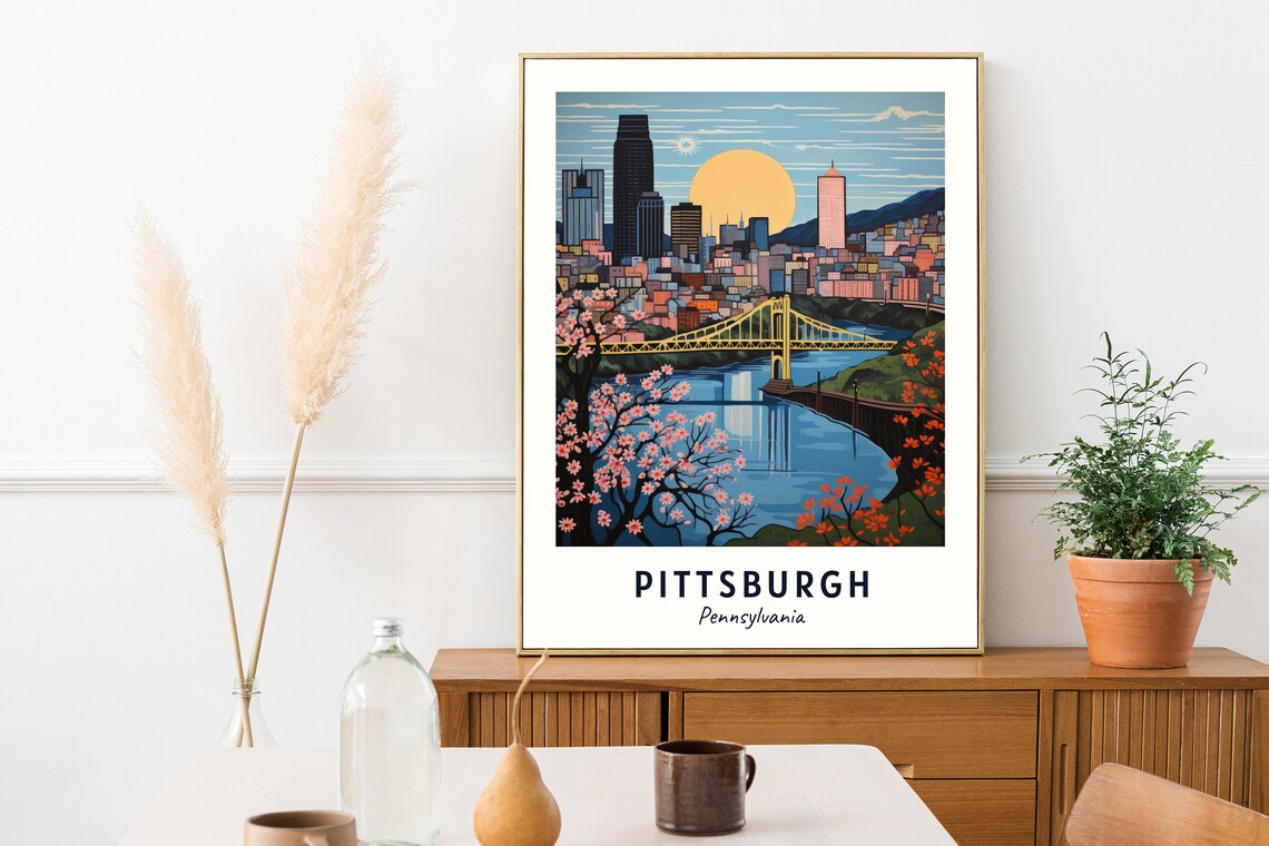Pittsburgh Travel Poster, Pennsylvania City Print - Image 2