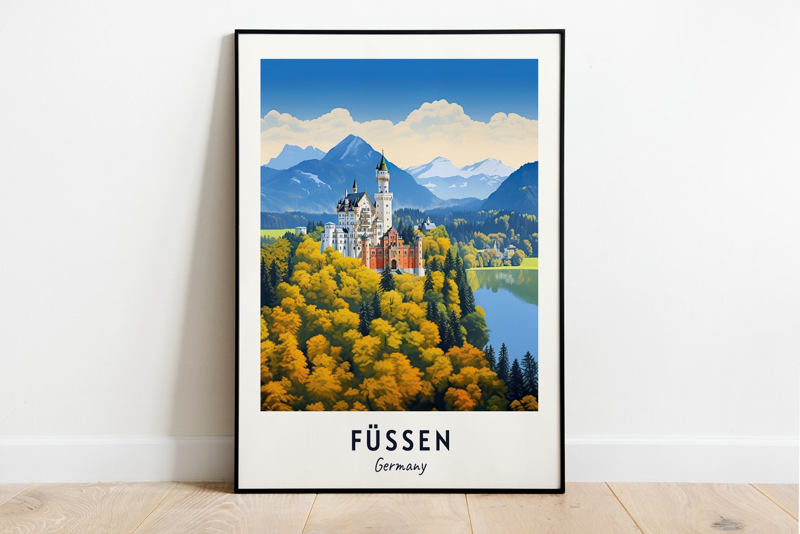 Füssen Germany Neuschwanstein Castle Autumn Alps Fairytale Poster
