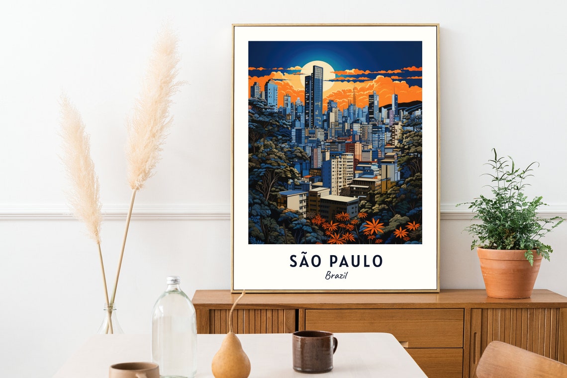 So Paulo Brazil Travel Print Wall Art So Paulo Brazil City Print So Paulo Brazil Travel Gift So Paulo Brazil Poster - Image 2