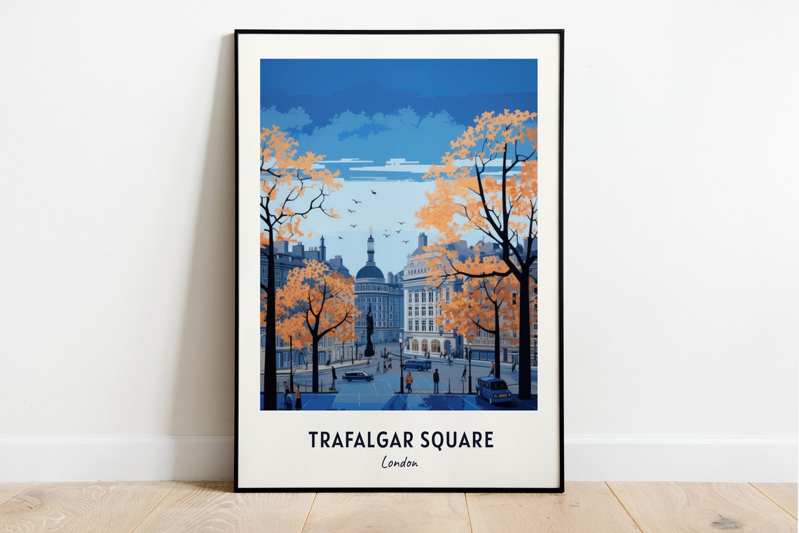 Trafalgar Square London Travel Print Wall Art Trafalgar Square London City Print Trafalgar Square London Travel Gift Trafalgar Square