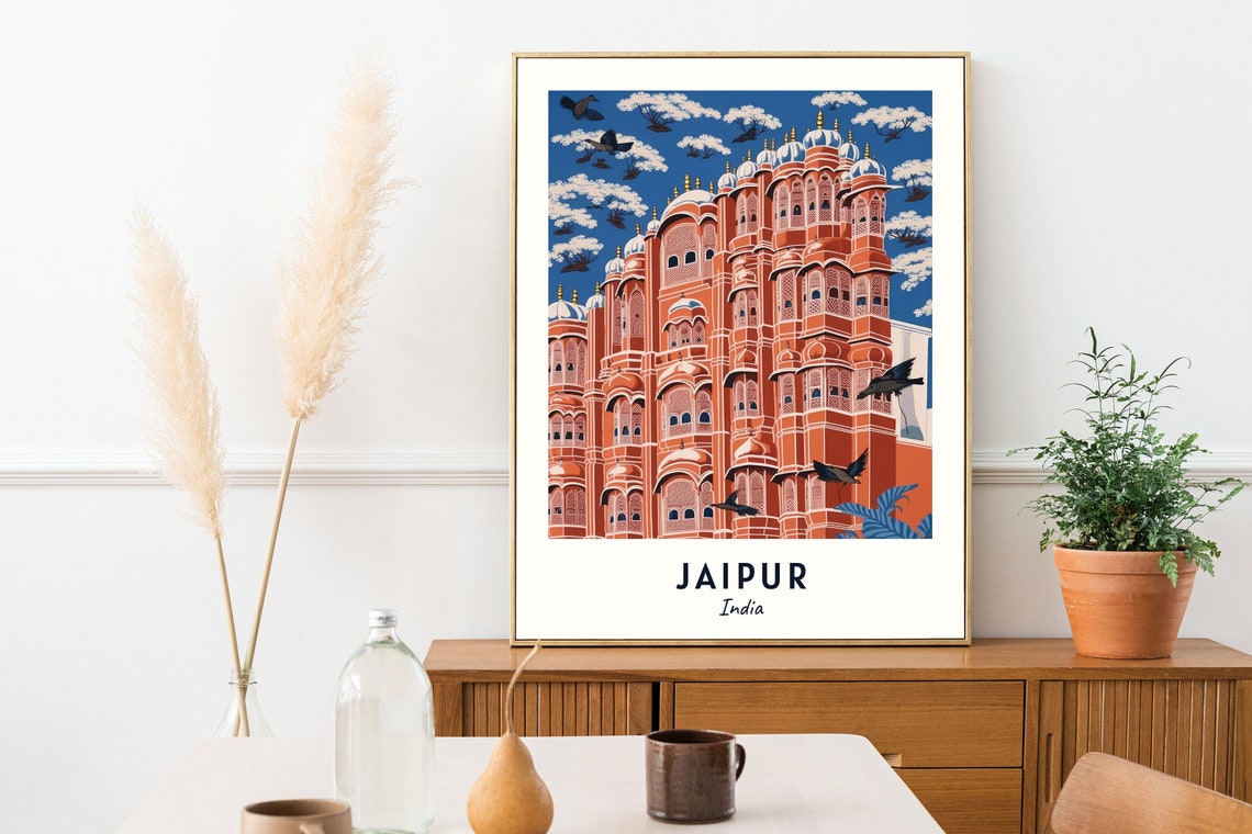 Hawa Mahal Palace Of Winds Travel Print Wall Art Jaipur India City Print Hawa Mahal Palace Of Winds Travel Gift - Image 2