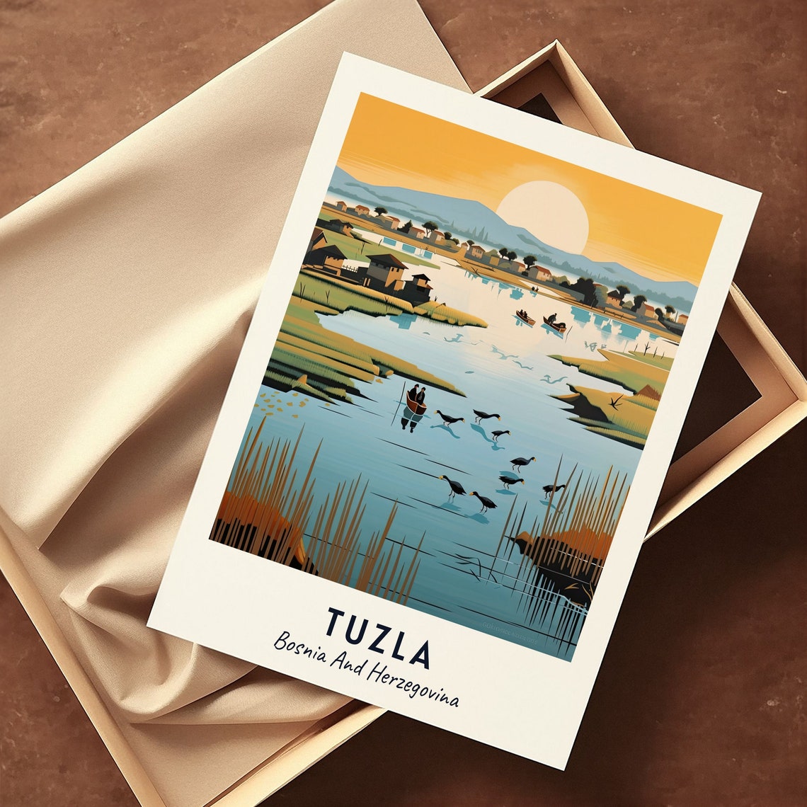 Tuzla Bosnia And Herzegovina Lakeside Marsh At Sunset Poster - Image 3