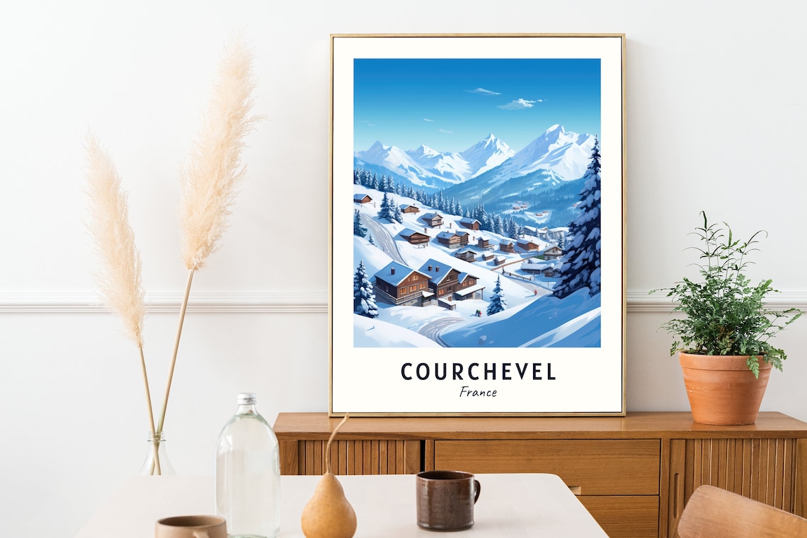 Courchevel Travel Poster, Ski Resort France - Image 2