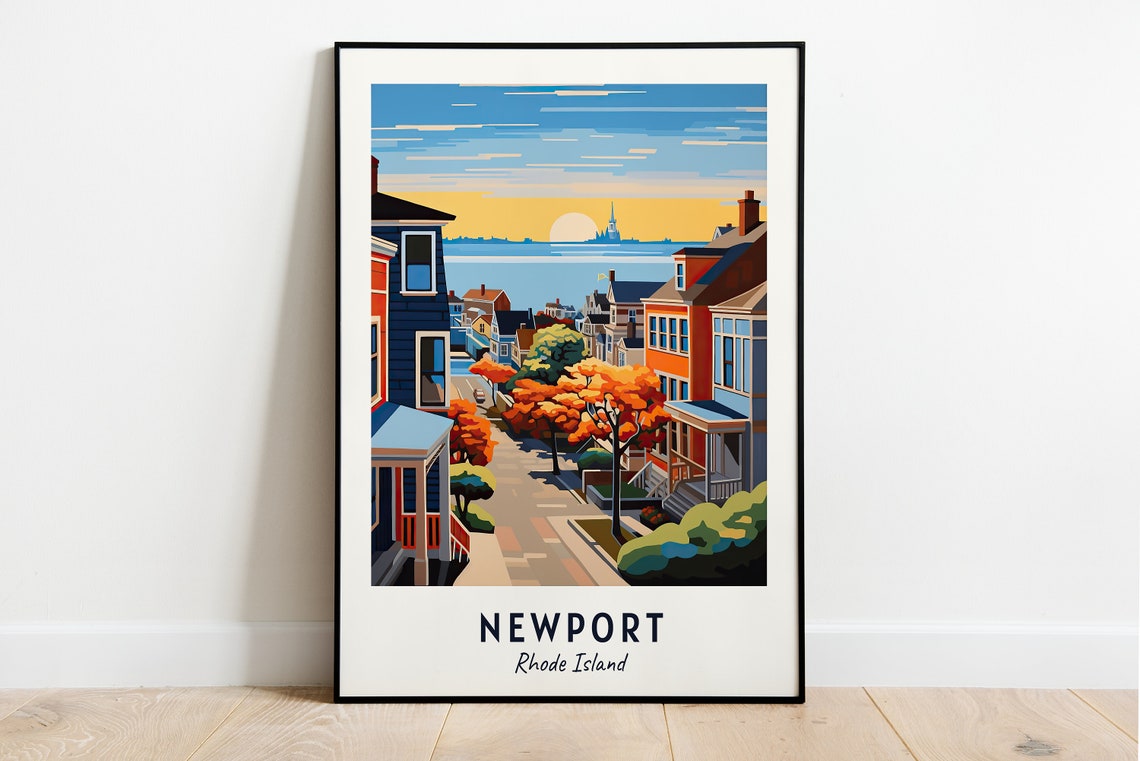 Newport Travel Print Wall Art Newport Rhode Island City Print Newport Travel Gift Newport City Poster Travel Gift - Image 3