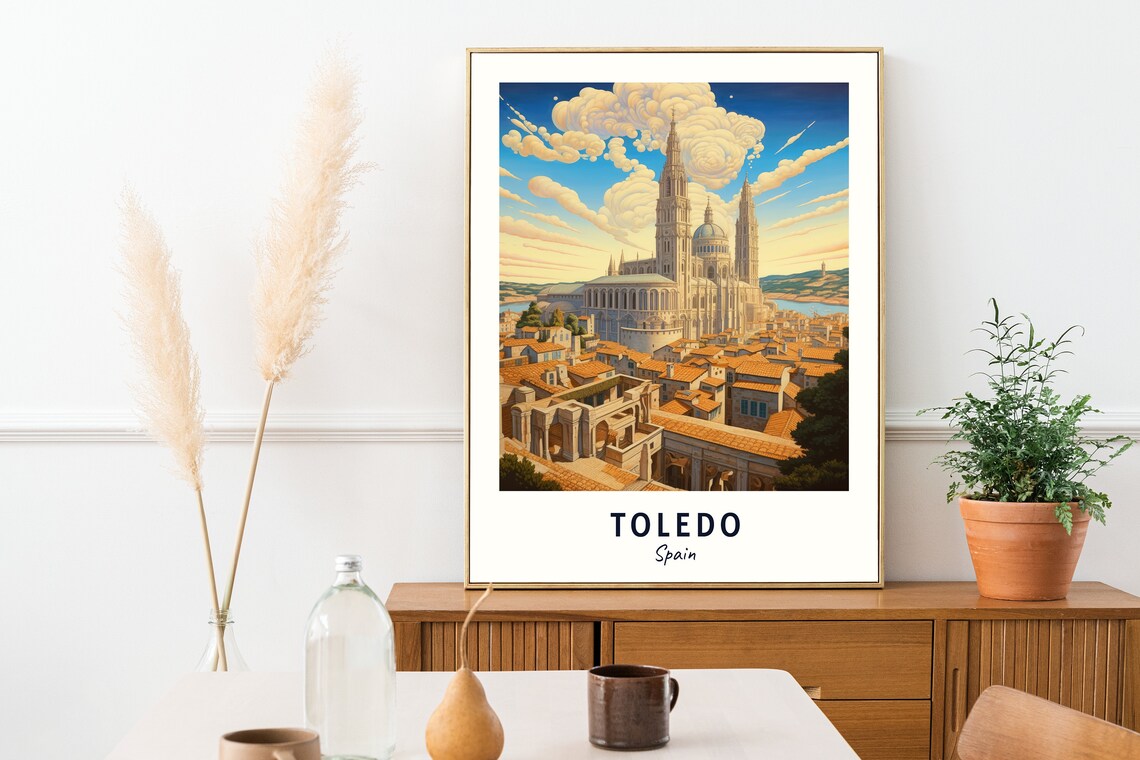 Toledo Cathedral Travel Poster, Toledo Spain City Print - Image 2