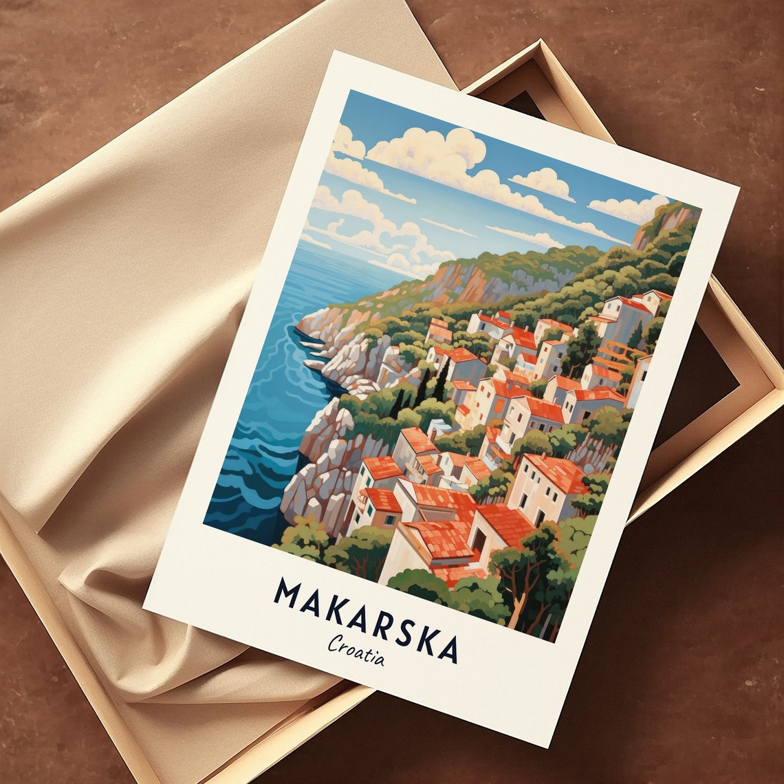 Makarska Riviera Travel Print Wall Art Makarska Croatia City Print Makarska Riviera Travel Gift Makarska Riviera Poster Travel Gift - Image 3