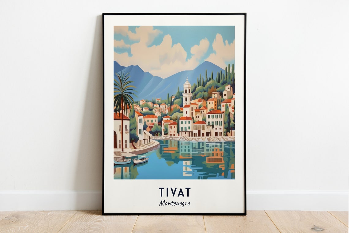 Porto Montenegro Travel Print Wall Art Tivat Montenegro City Print Porto Montenegro Travel Gift Porto Montenegro Poster Travel Gift
