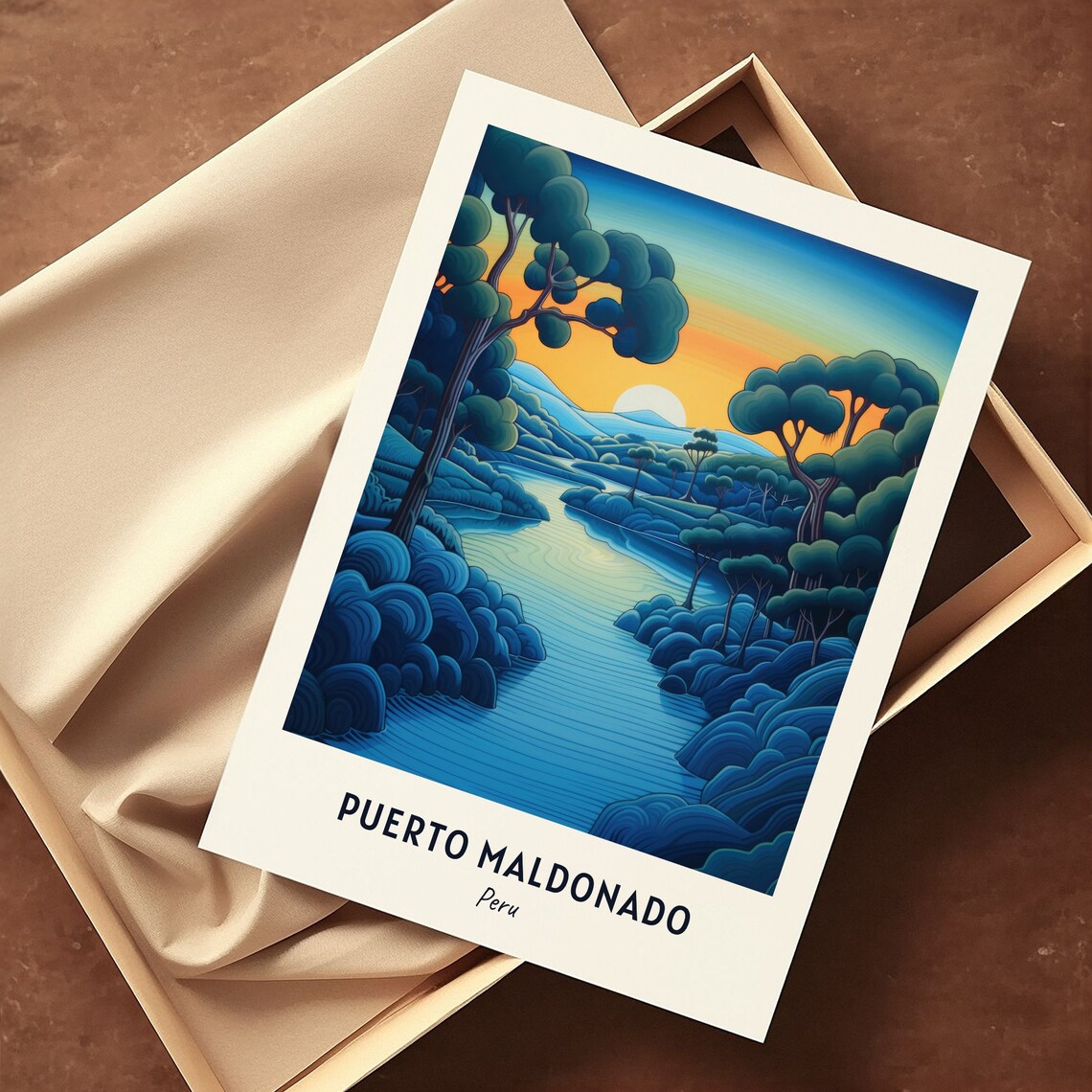 Tres Chimbadas Lake Travel Print, Puerto Maldonado Peru - Image 3