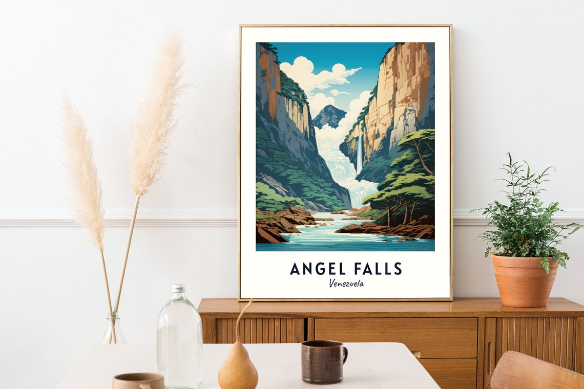 Angel Falls Venezuela Grand Jungle Canyon Waterfall Travel Poster - Image 2
