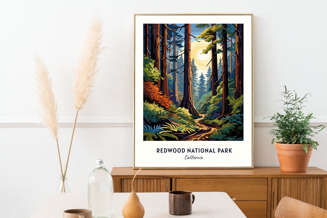 Redwood National Park California Travel Print Wall Art Redwood National Park California City Print Redwood National Park Travel Gift - Image 2