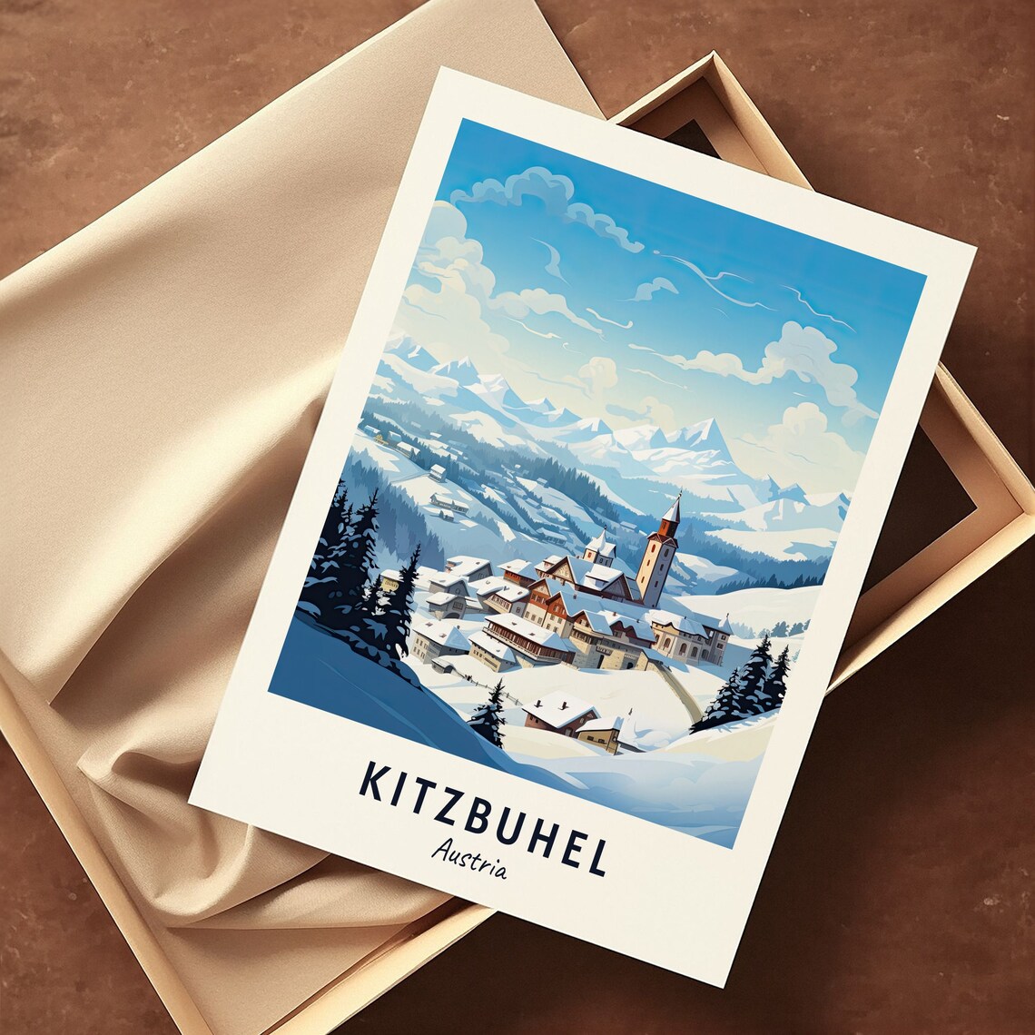 Kitzbuhel Travel Poster, Austria Ski Resort - Image 3