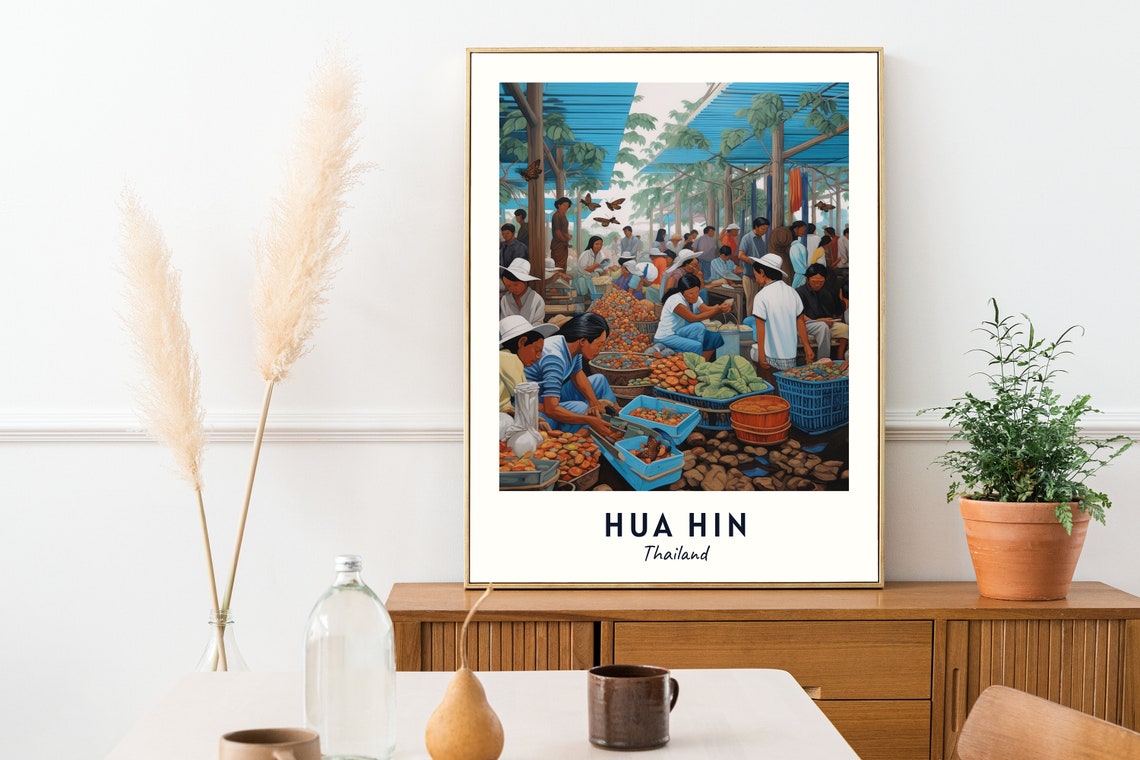 Cicada Market Travel Print Wall Art Hua Hin Thailand City Print Cicada Market Travel Gift Cicada Market Poster - Image 2