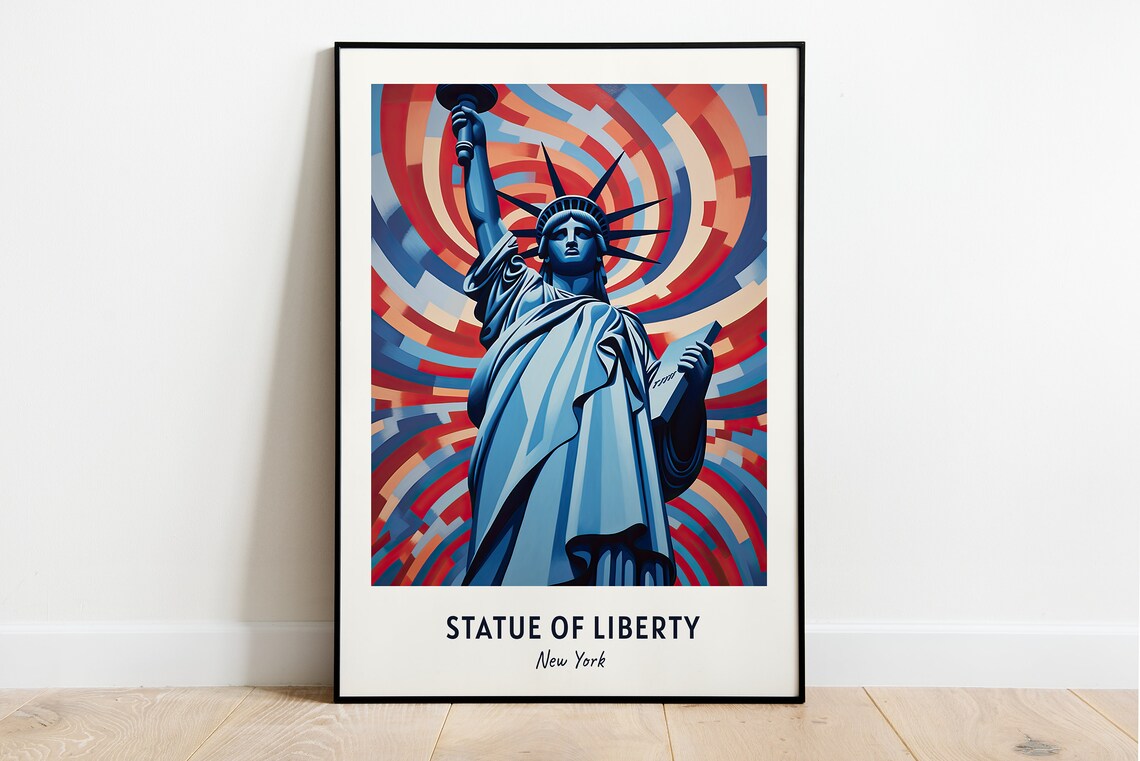 Statue Of Liberty Travel Print Statue Of Liberty United States Travel Gift Printable City Poster Wedding Gift