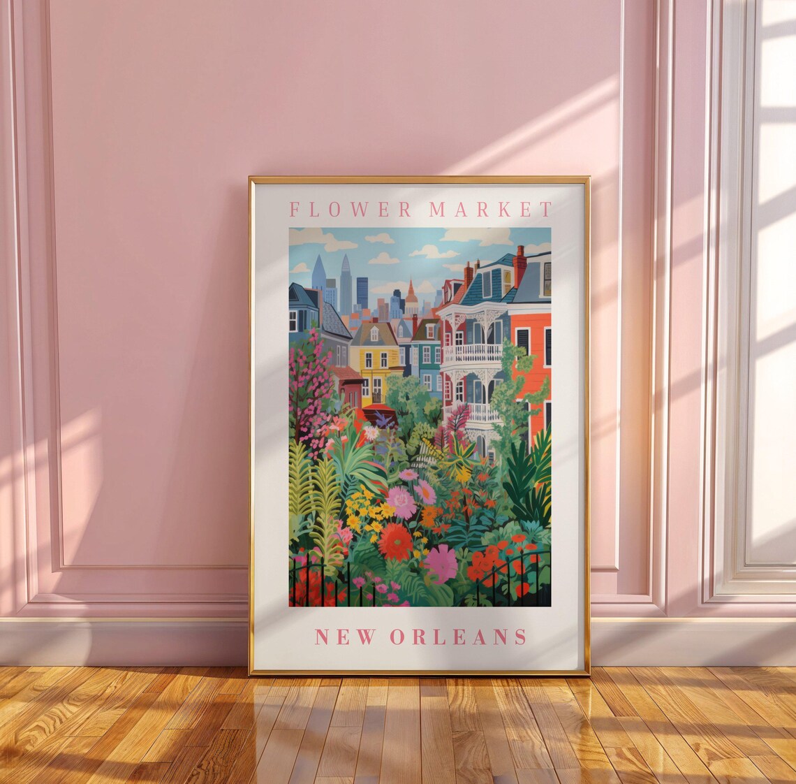New Orleans Flower Market Poster with French Quarter Creole Garden - Image 3
