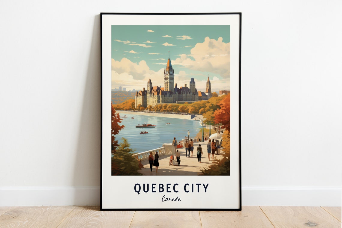 Quebec City Canada Historic Chateau Riverside Promenade Poster
