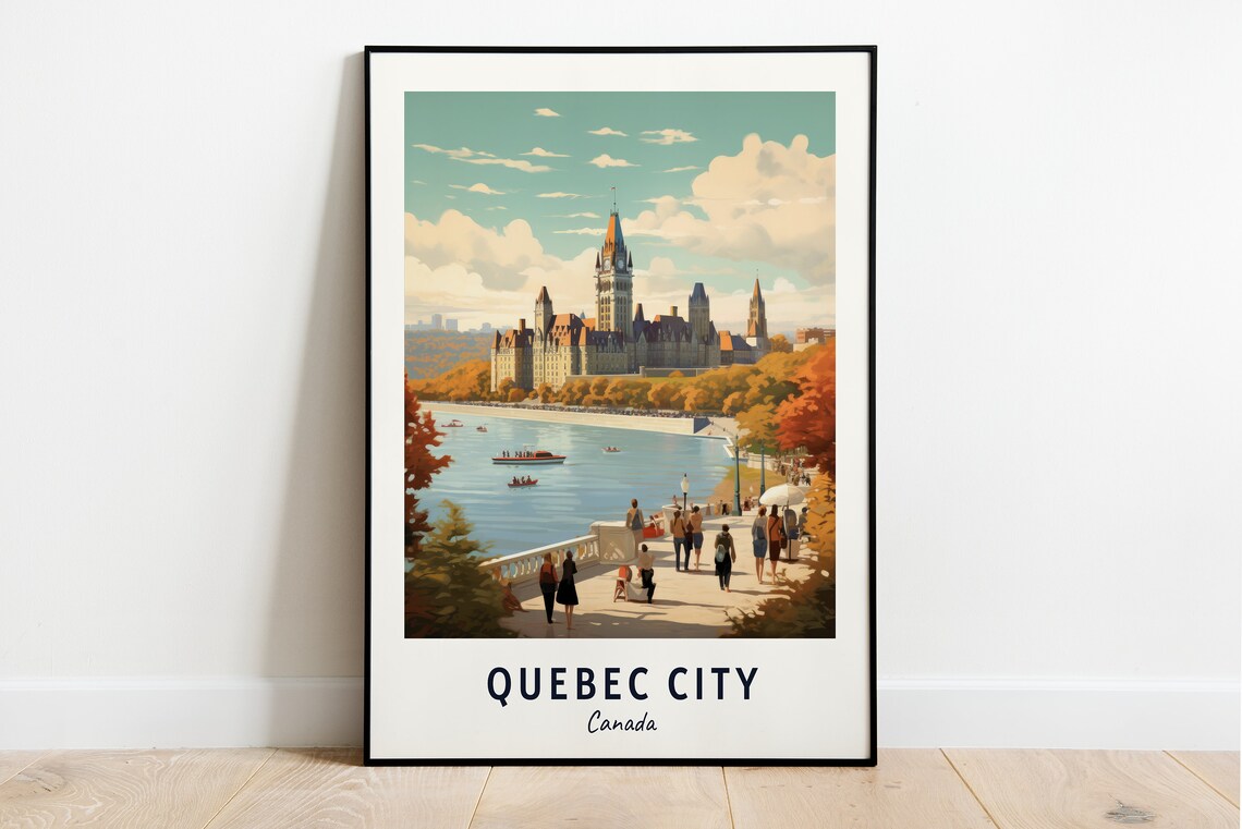 Quebec City Travel Print Wall Art Quebec City Canada City Print Quebec City Travel Gift Quebec City City Poster