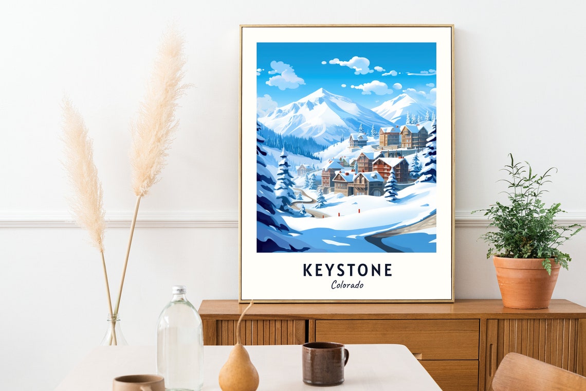Keystone Colorado Chalets Beneath the Snowy Massif Winter Poster - Image 2