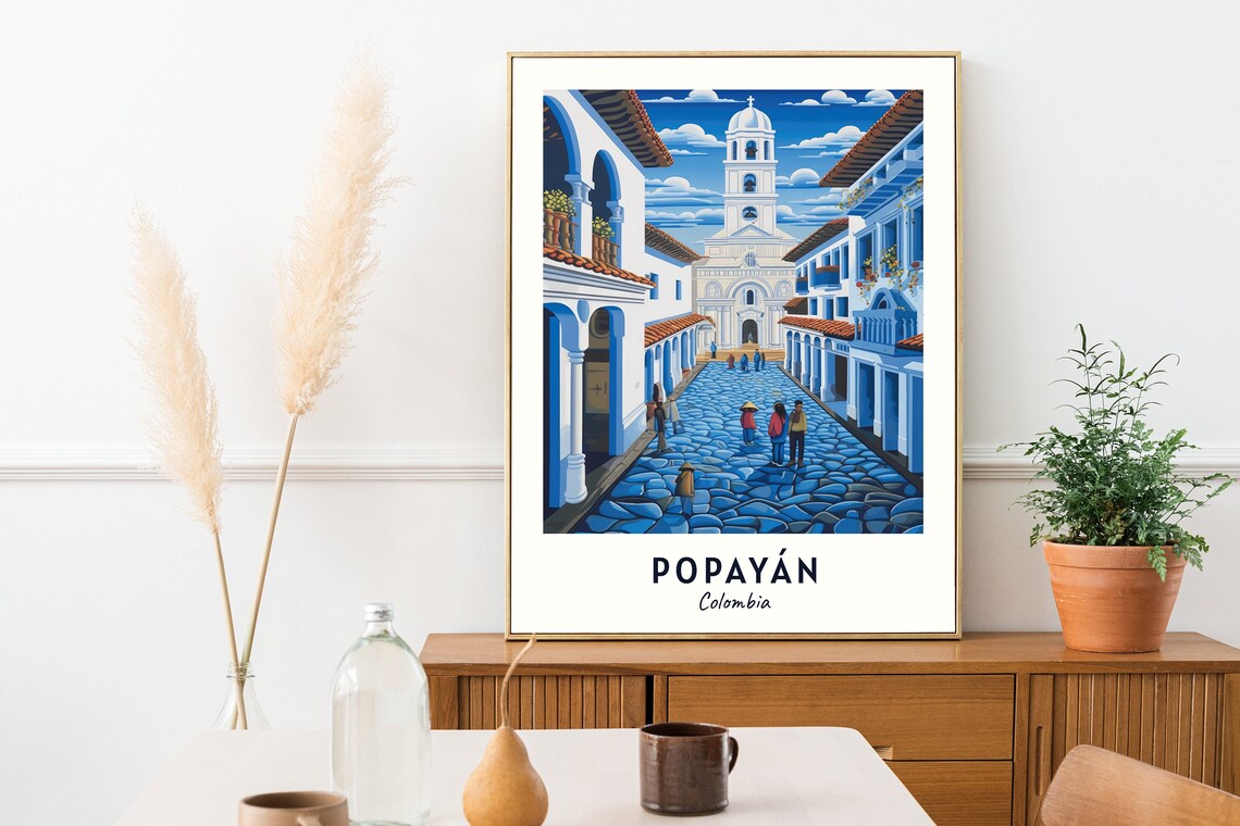 Popayán Historic Center Travel Poster, Colombia - Image 2