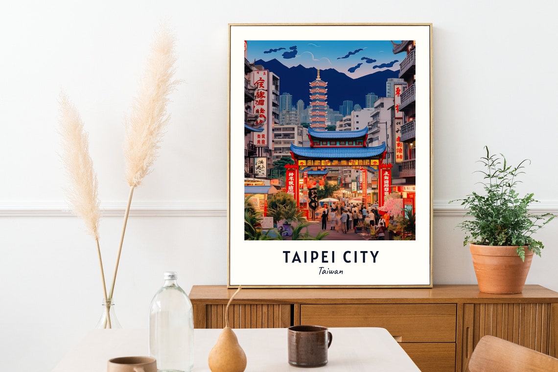 Taipei City City Print Taipei City Travel Poster Taiwan Travel Gift Taipei City Taiwan Poster Taipei City Gift - Image 2