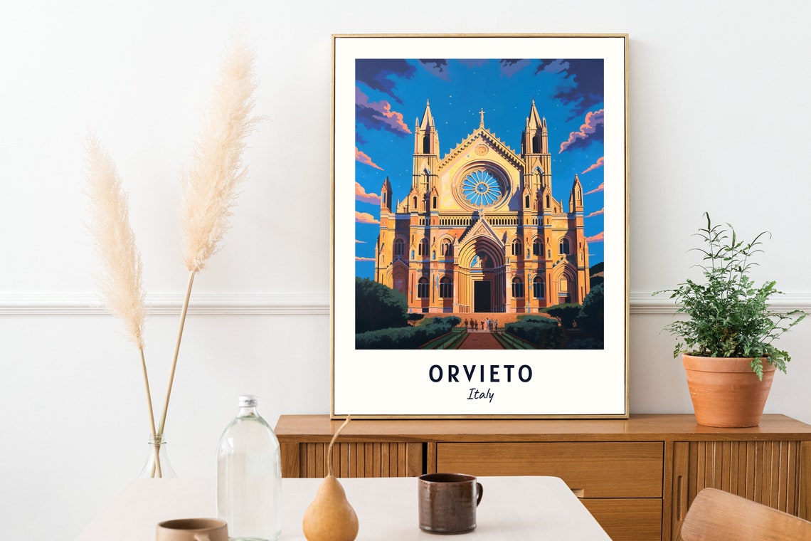 Orvieto Travel Print Wall Art Orvieto Italy City Print Orvieto Travel Gift Orvieto City Poster Travel Gift Wall Art - Image 2