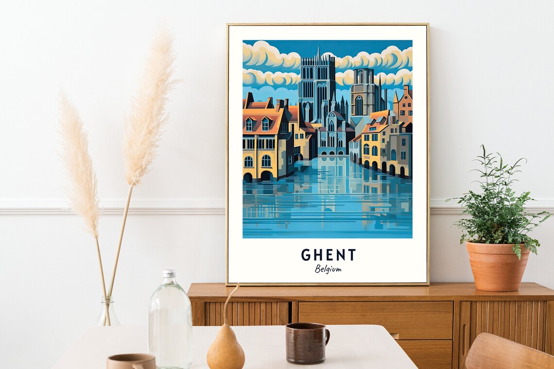 St Bavos Cathedral Ghent Belgium Travel Poster - Image 2