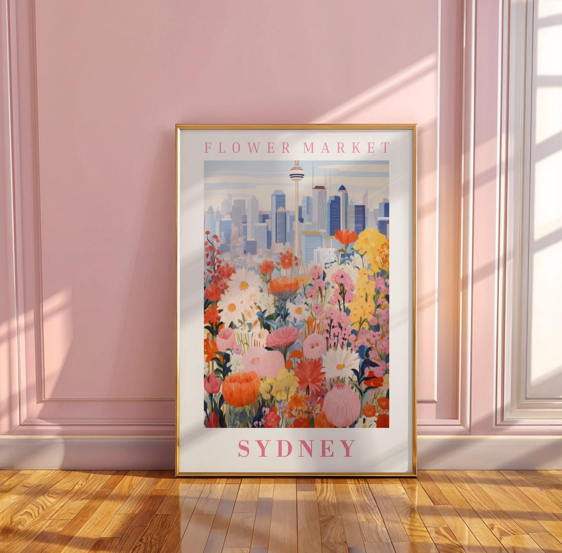 Sydney Flower Market Skyline Sky Tower Wildflower Cityscape Poster - Image 3