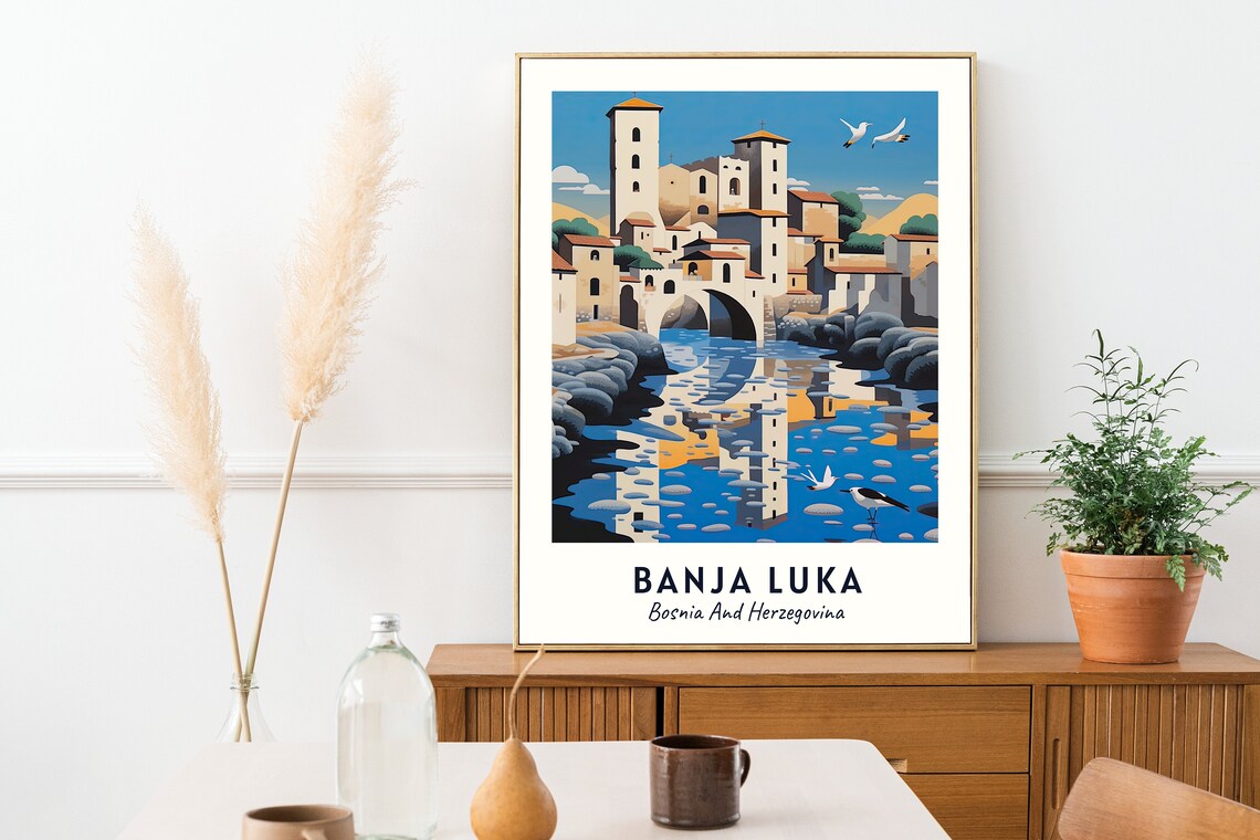 Kastel Fortress Travel Poster, Banja Luka Bosnia - Image 2