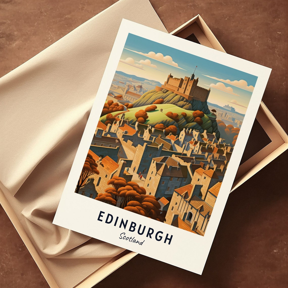 Edinburgh Scotland Castle On The Rock Old Town Cityscape Poster - Image 3