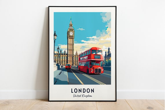London City Travel Poster, United Kingdom Print