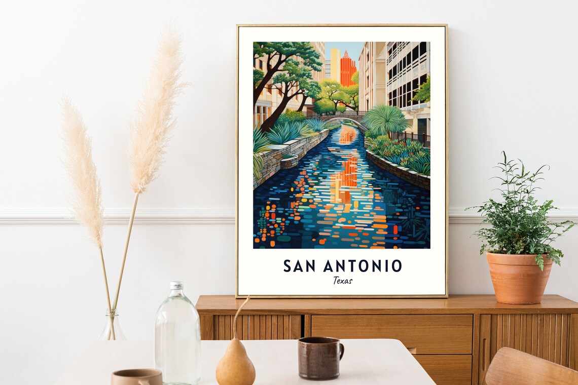 San Antonio River Walk Travel Poster, Texas City - Image 2
