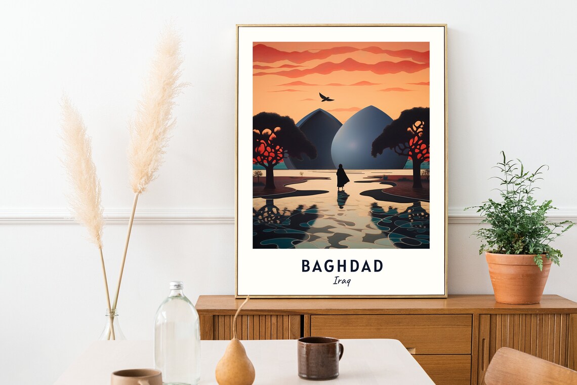 Baghdad Travel Poster, Martyr Monument City Print - Image 2