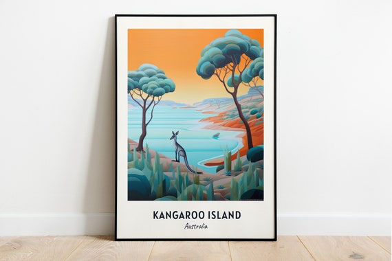 Kangaroo Island Travel Poster, Australia Wall Art