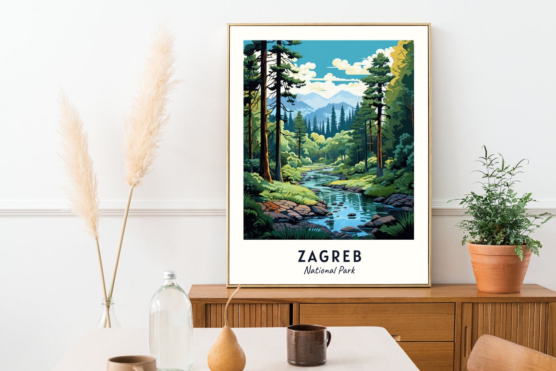 Zagreb Croatia Travel Print Wall Art Zagreb National Park City Print Zagreb Croatia Travel Gift Zagreb Croatia Poster Travel Gift - Image 2