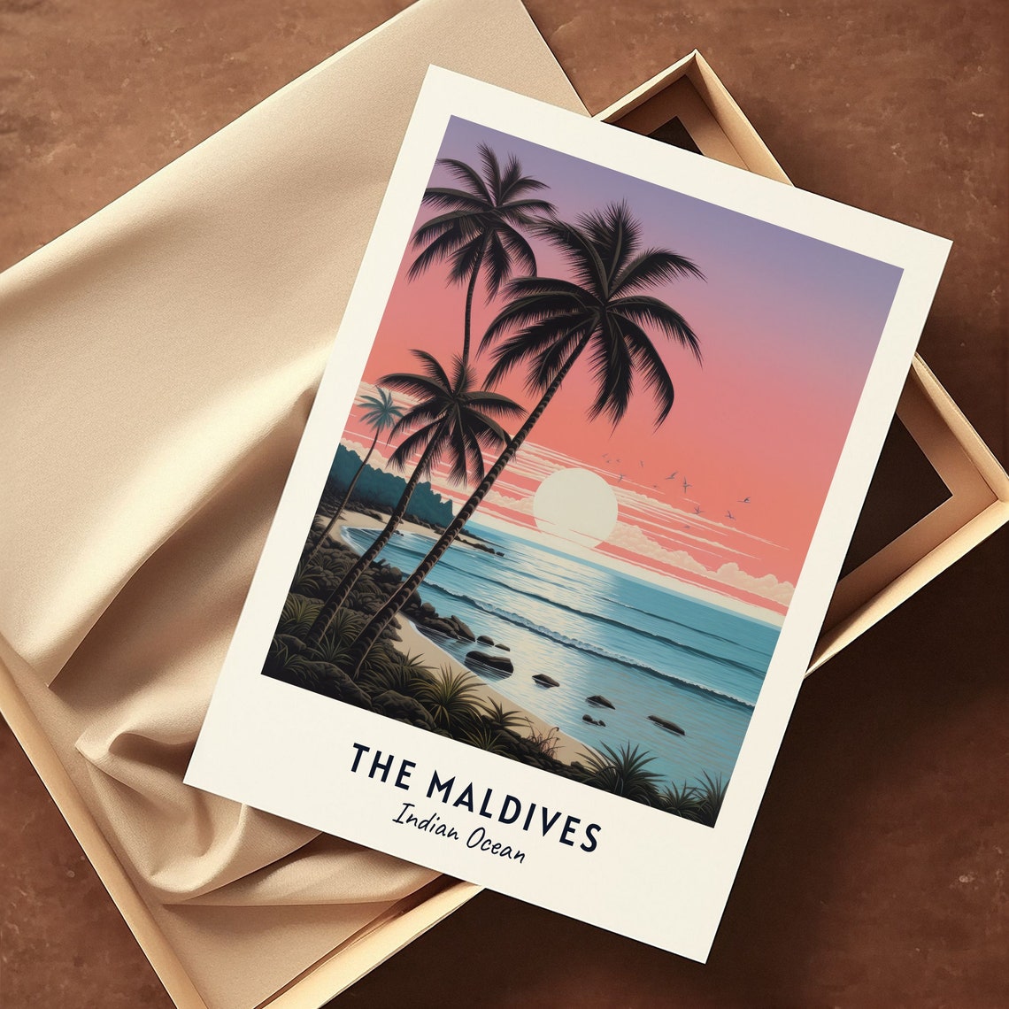 The Maldives Indian Ocean Travel Print Wall Art The Maldives Indian Ocean City Print The Maldives Indian Ocean Travel Gift Wall Art - Image 3