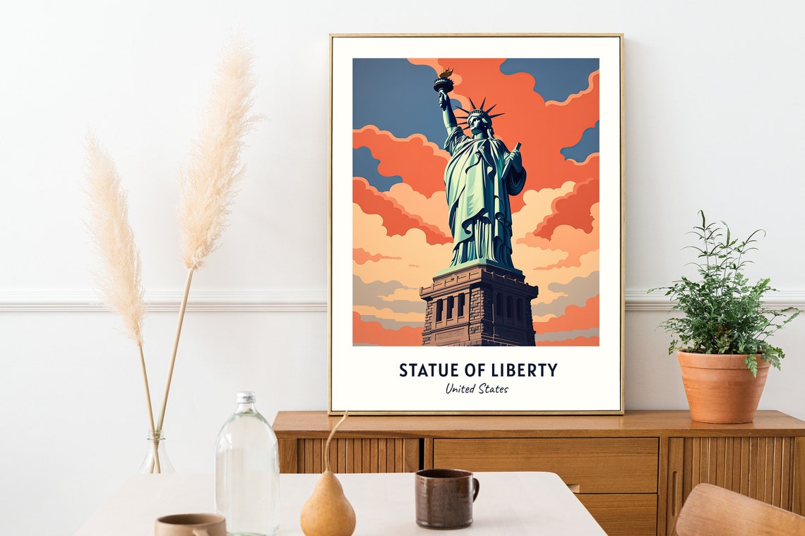 Statue Of Liberty Travel Print Wall Art Statue Of Liberty United States City Print Statue Of Liberty Travel Gift - Image 2