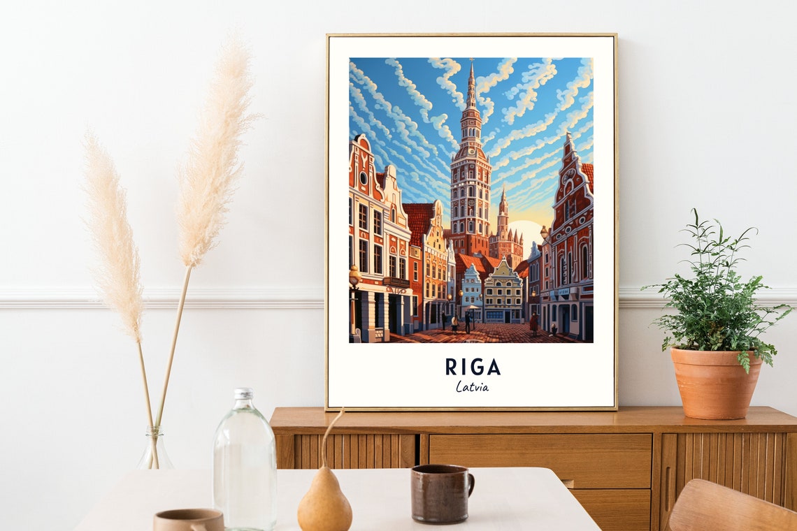 Riga Old Town UNESCO Travel Poster - Image 2