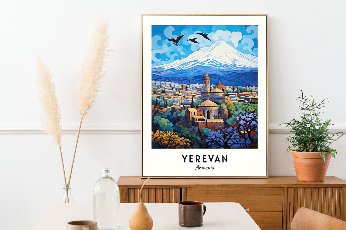 Yerevan Armenia Mount Ararat View Historic Churches City Poster - Image 2